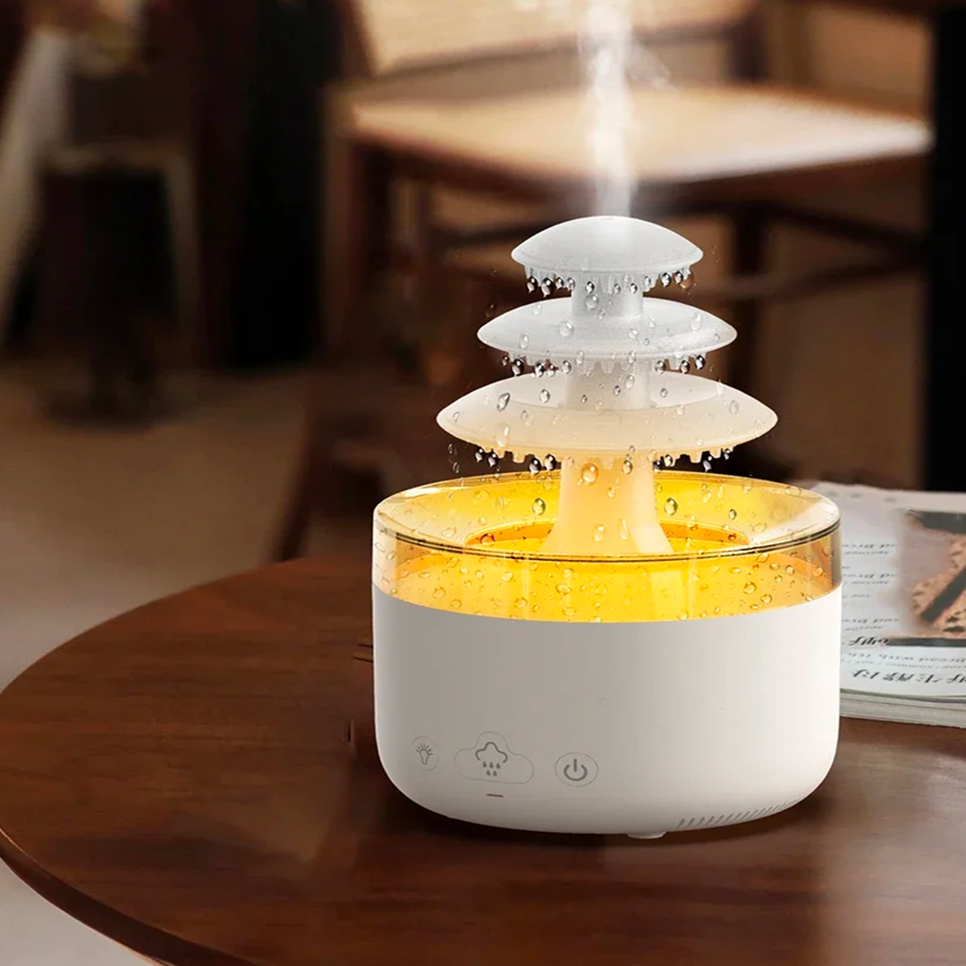 Rain cloud night light humidifier