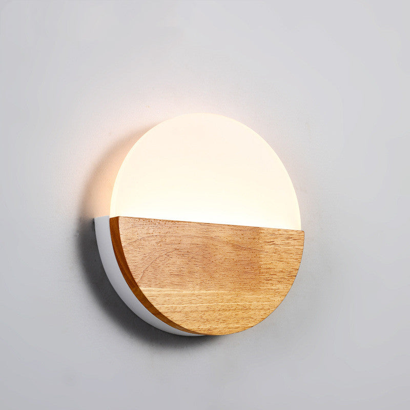 Wooden wall LED lamp