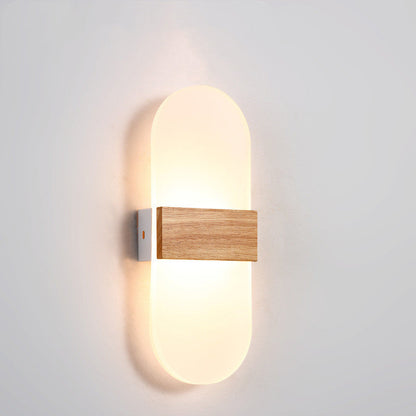 Wooden wall LED lamp