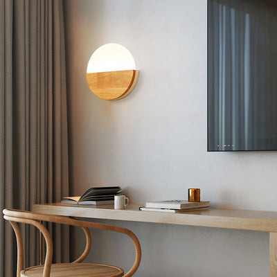 Wooden wall LED lamp