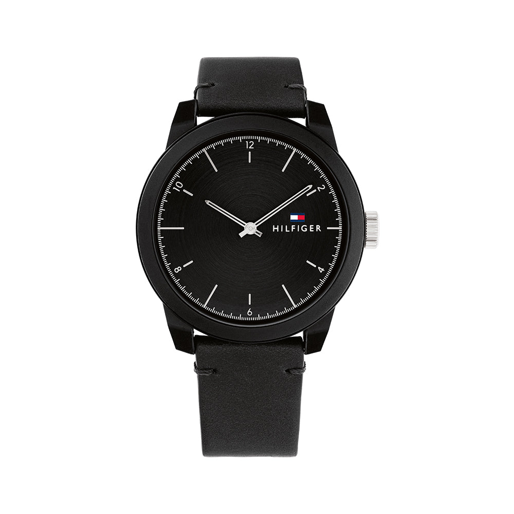 Men Denim Black 42Mm Watch- TOMMY HILFIGER