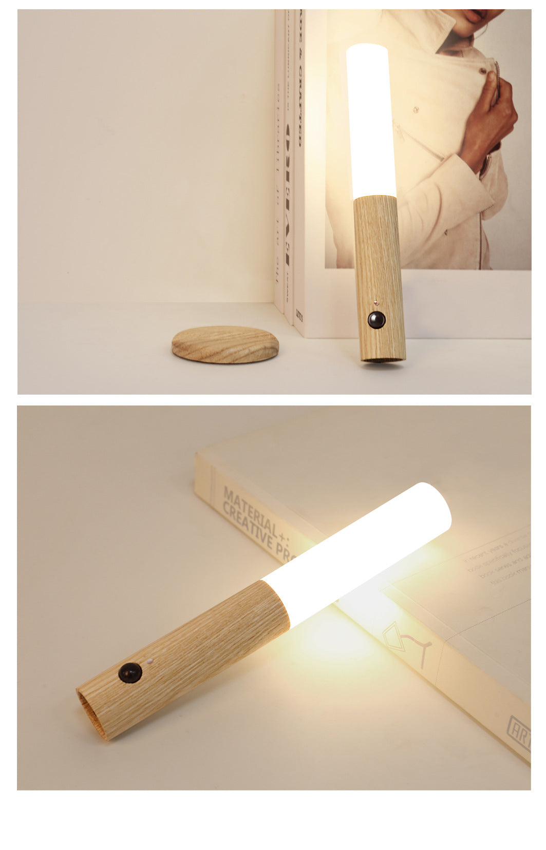 Wood wireless night light