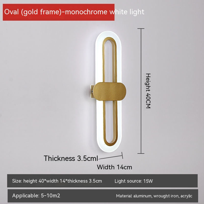 Oval LED wall lamp