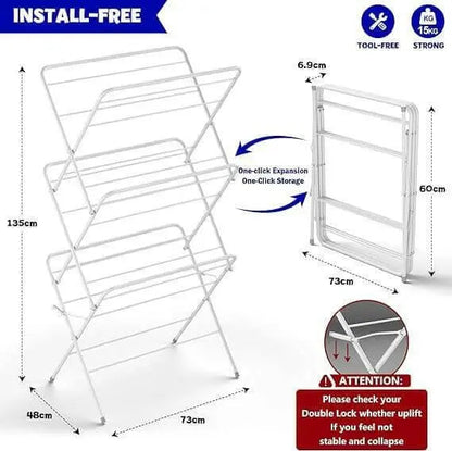 3-Tier Clothes Drying Stand- Rack for Air Drying Clothing