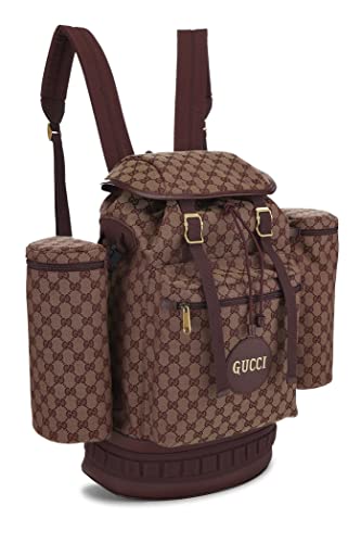 Gucci, Pre-Loved Burgundy GG Canvas Alpina Trekking Backpack, Burgundy