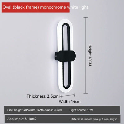 Oval LED wall lamp