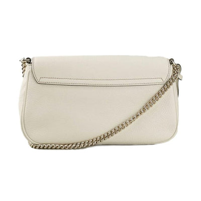 Gucci Soho Off White Leather Handbag Crossbody Clutch Ivory Italy Bag GG NEW