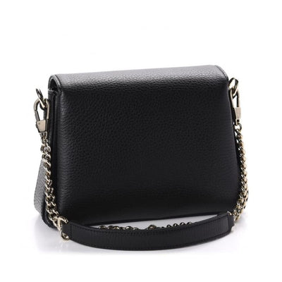 Gucci Interlocking G Black Leather Chain Shoulder Bag 510302