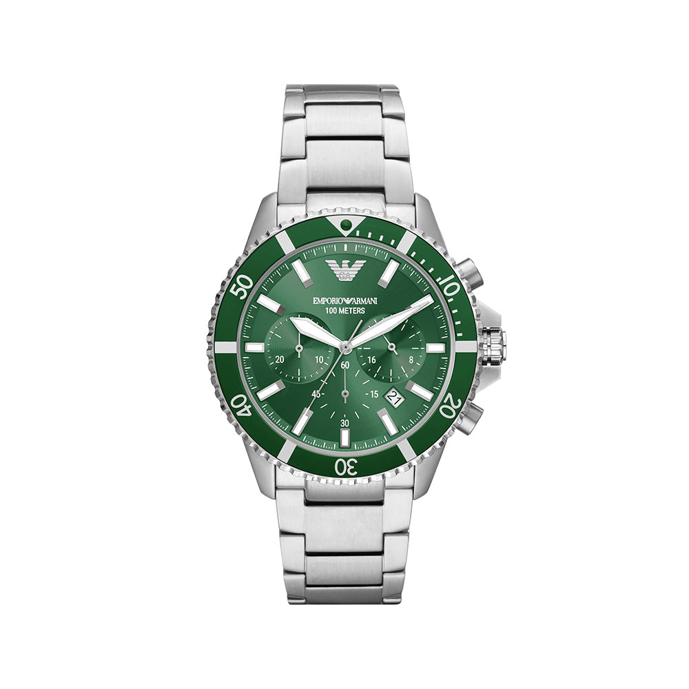 Men Diver Green 43mm Watch