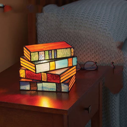 Stacked books lamp