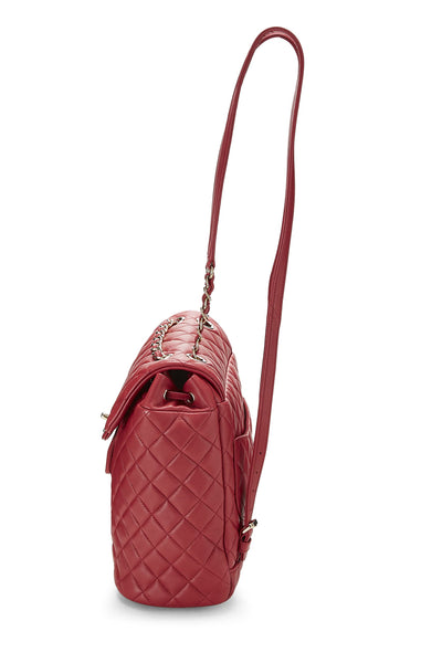 Chanel, Pre-Loved Red Quilted Lambskin Urban Spirit Backpack Small, Red