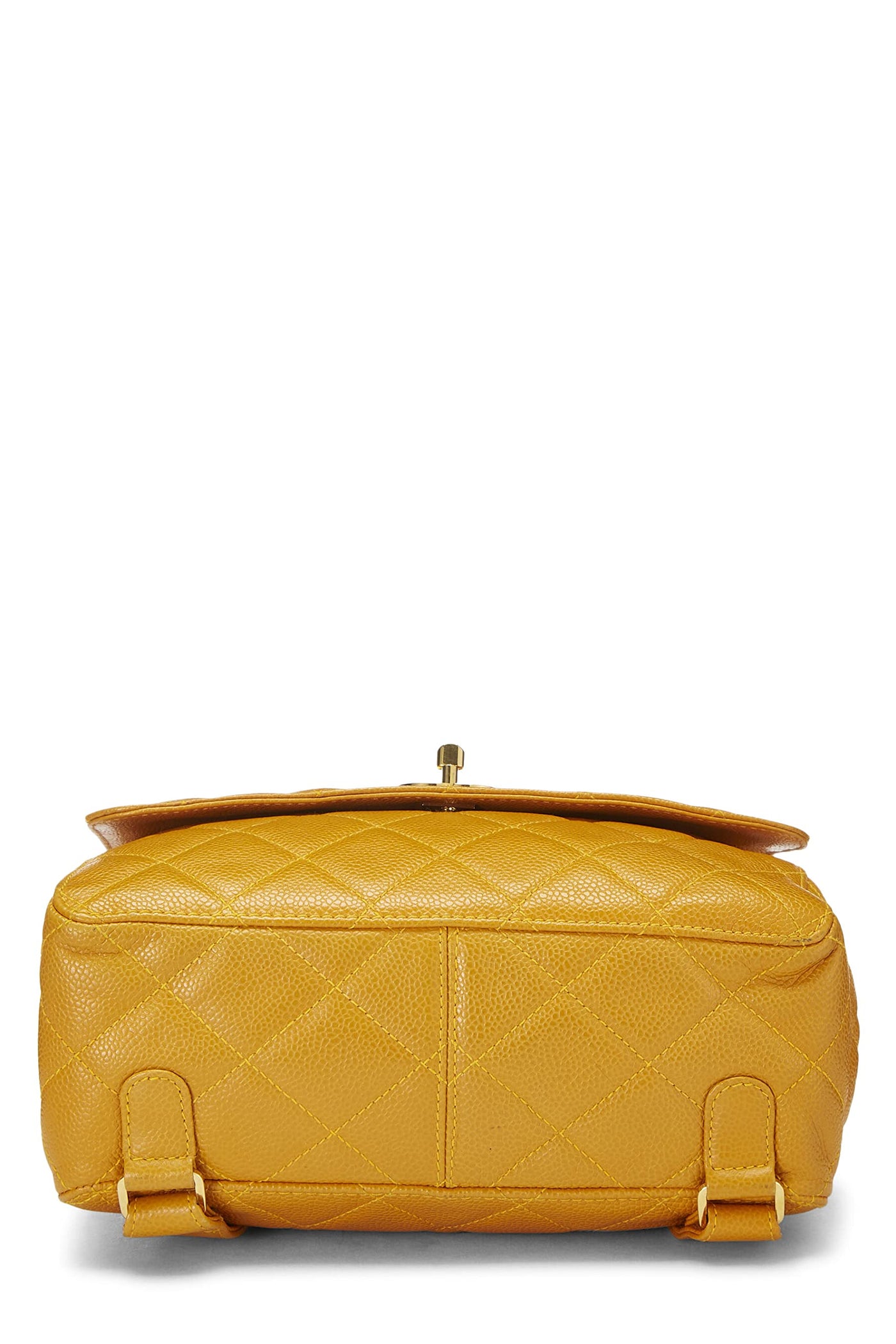 Chanel, Pre-Loved Yellow Quilted Caviar Backpack, Yellow