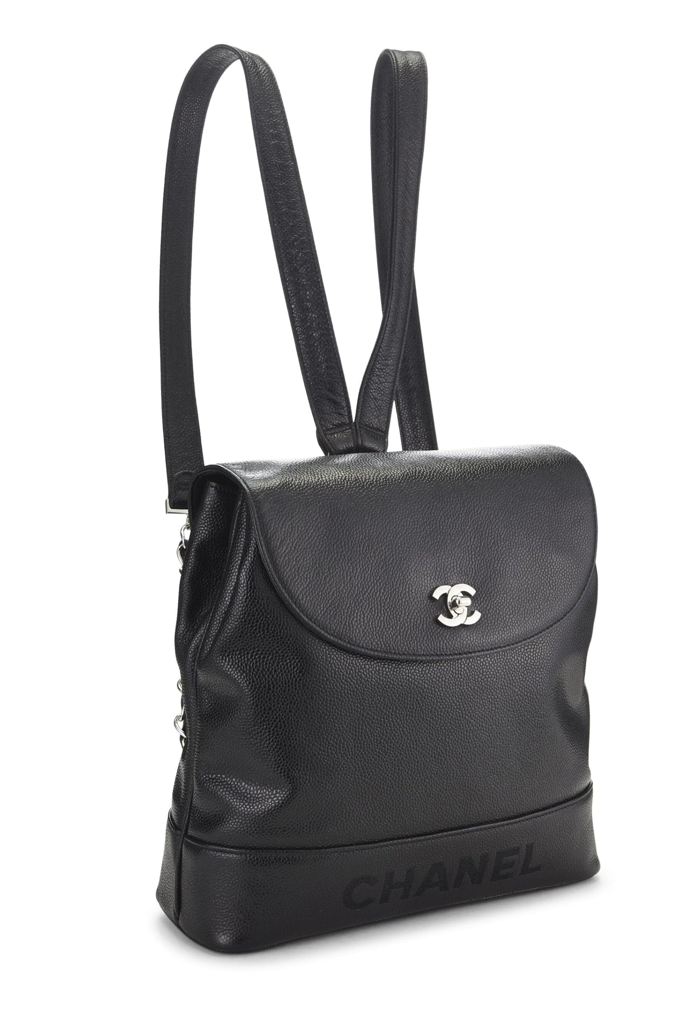 Chanel, Pre-Loved Black Caviar 'CC' Backpack, Black