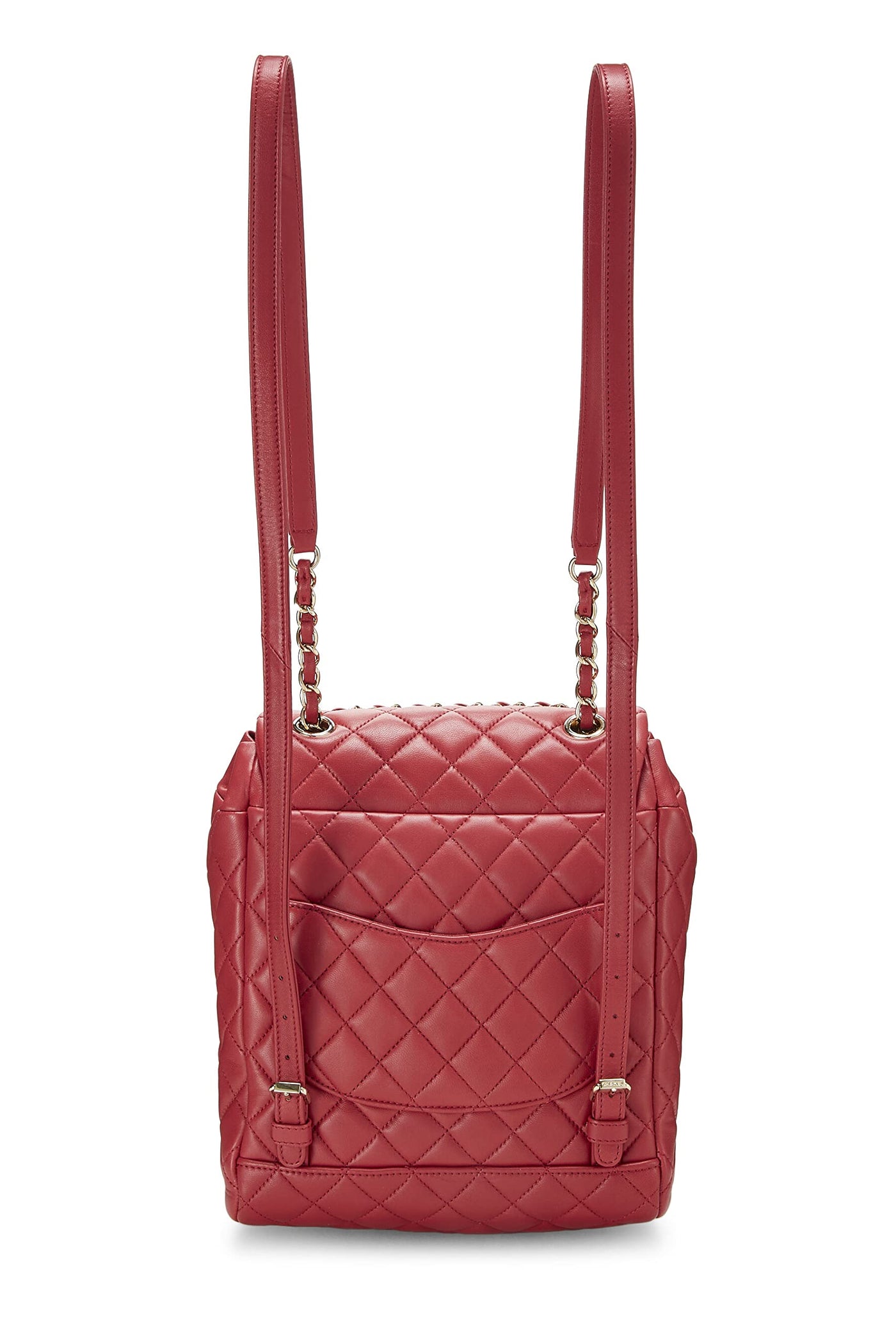 Chanel, Pre-Loved Red Quilted Lambskin Urban Spirit Backpack Small, Red