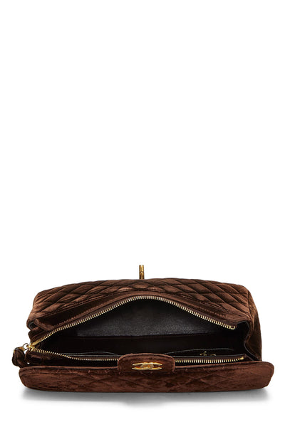 Chanel, Pre-Loved Brown Quilted Velvet Classic Flap Backpack, Brown