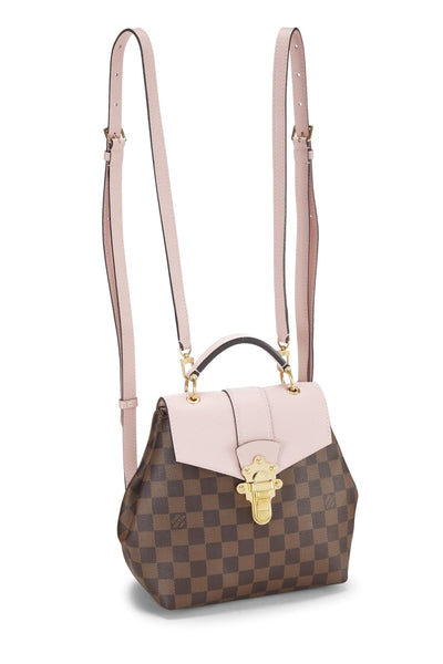 Louis Vuitton, Pre-Loved Pink Damier Ebene Clapton Backpack, Pink