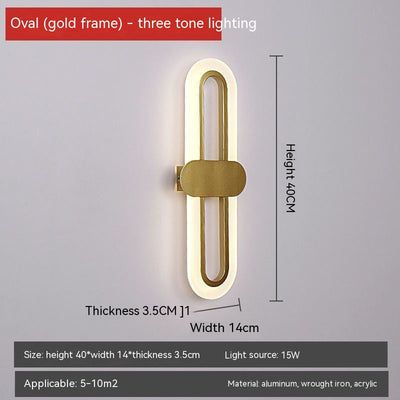 Oval LED wall lamp