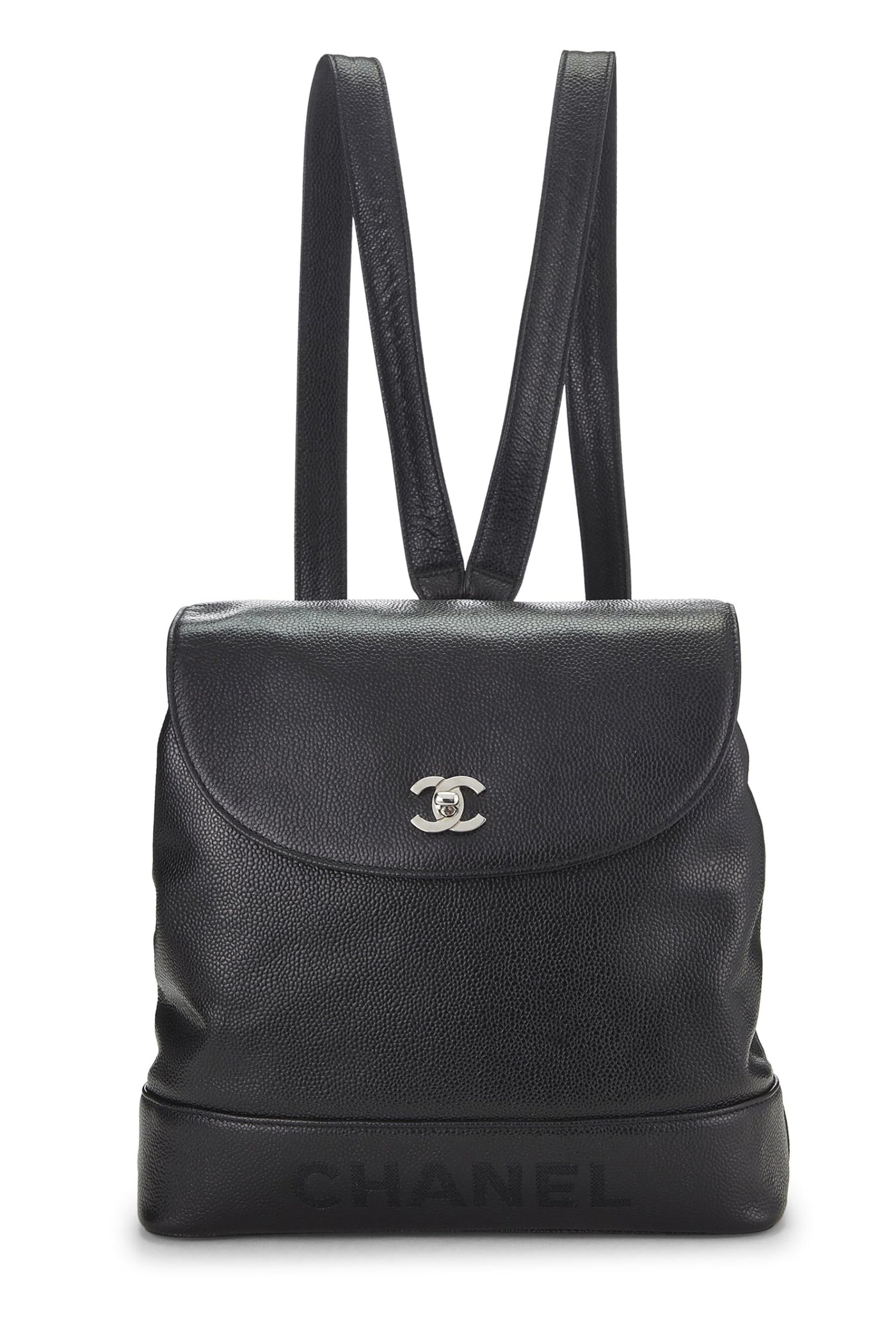 Chanel, Pre-Loved Black Caviar 'CC' Backpack, Black