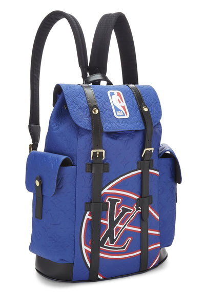 Louis Vuitton, Pre-Loved Blue Taurillon NBA Christopher Backpack MM, Blue