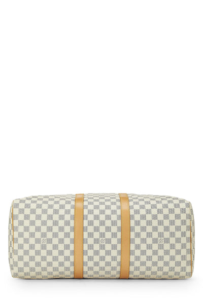 Louis Vuitton, Pre-Loved Damier Azur Keepall 50, White