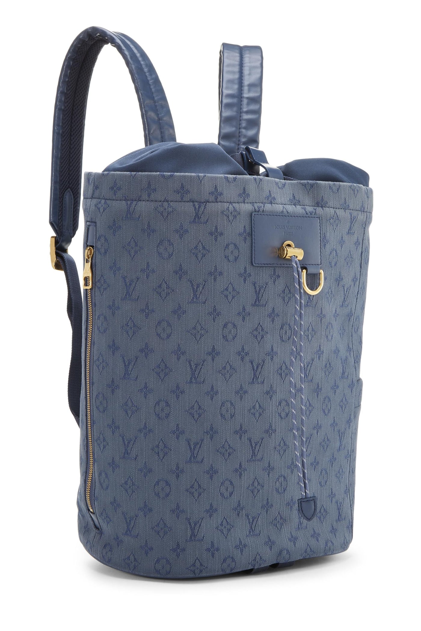 Louis Vuitton, Pre-Loved Blue Monogram Denim Chalk Backpack, Blue