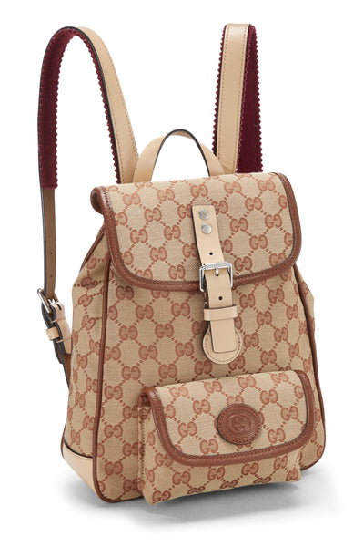 Gucci, Pre-Loved Original GG Canvas Kids Backpack, Brown