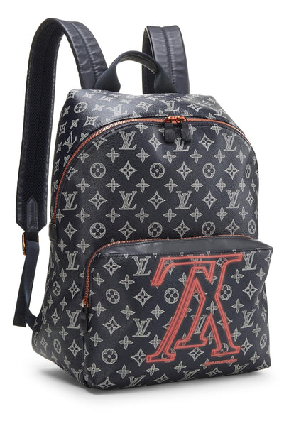 Louis Vuitton, Pre-Loved Navy Upside Down Monogram Canvas Discovery Backpack, Navy