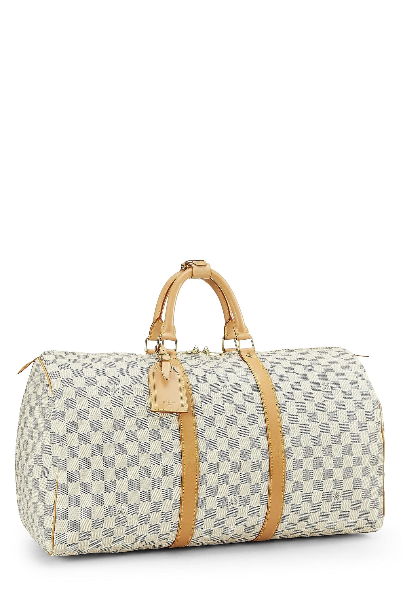 Louis Vuitton, Pre-Loved Damier Azur Keepall 50, White