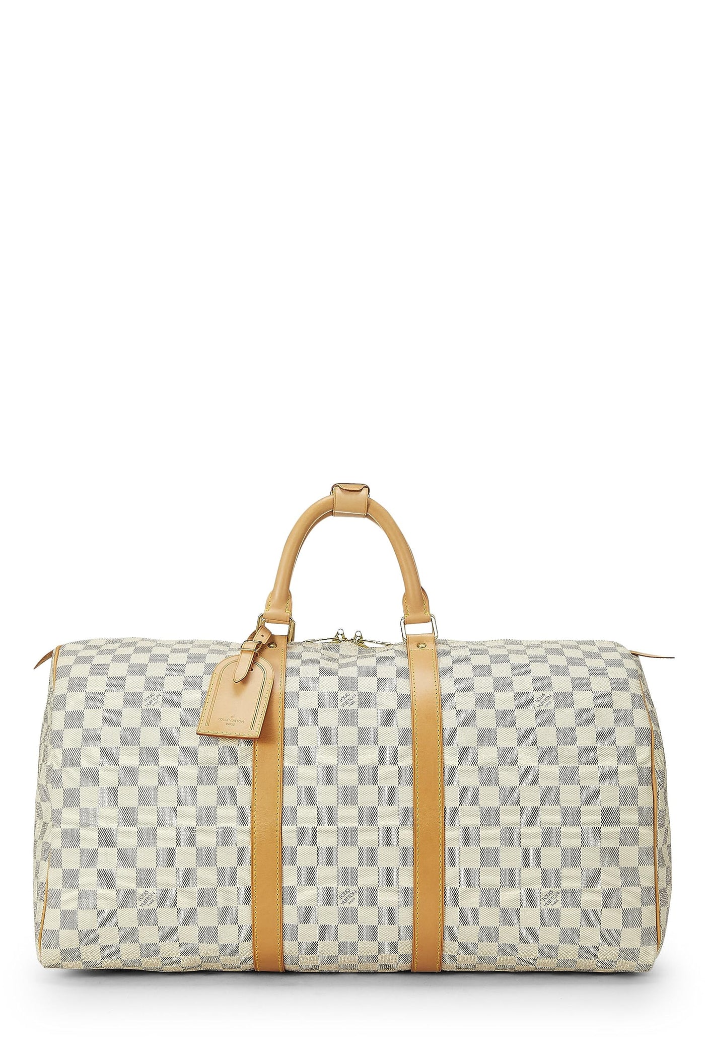 Louis Vuitton, Pre-Loved Damier Azur Keepall 50, White