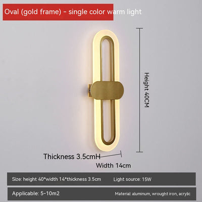 Oval LED wall lamp