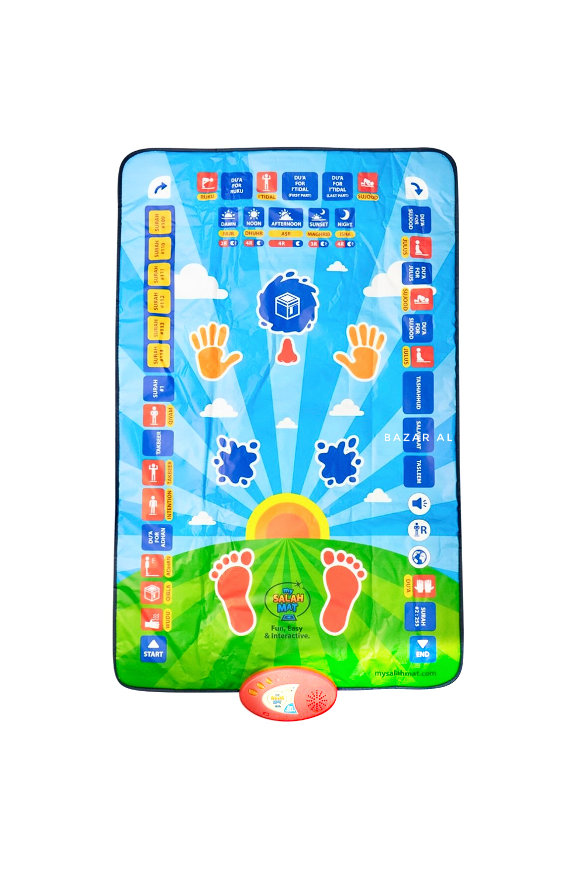 Smart Educational Salah Prayer Mat For Kids - Blue