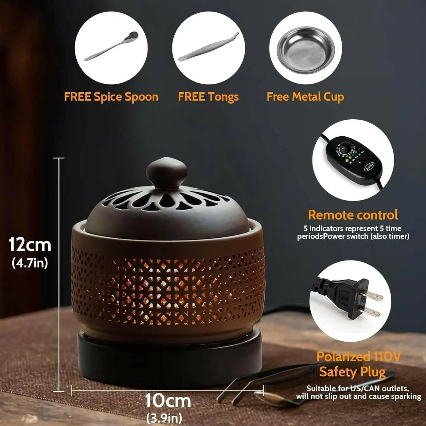 Ceramic Electric Incense Burner, Electronic Aroma Diffuser