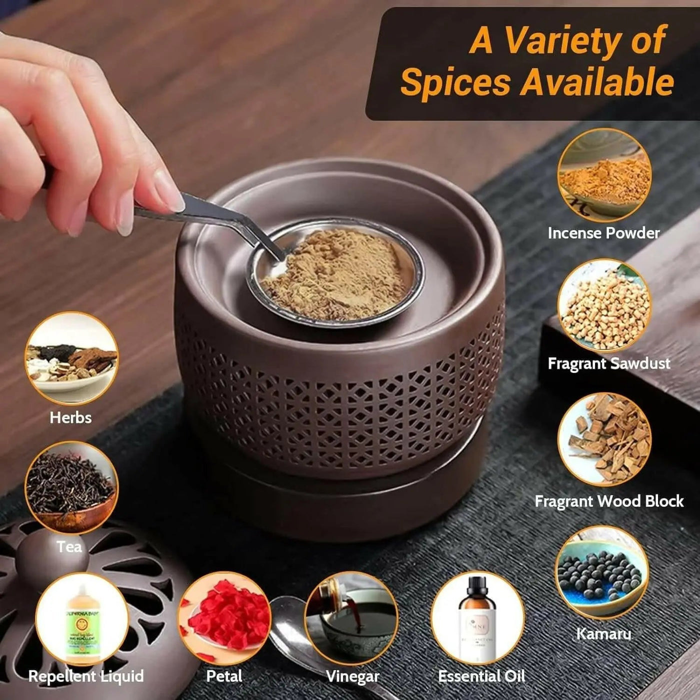 Ceramic Electric Incense Burner, Electronic Aroma Diffuser