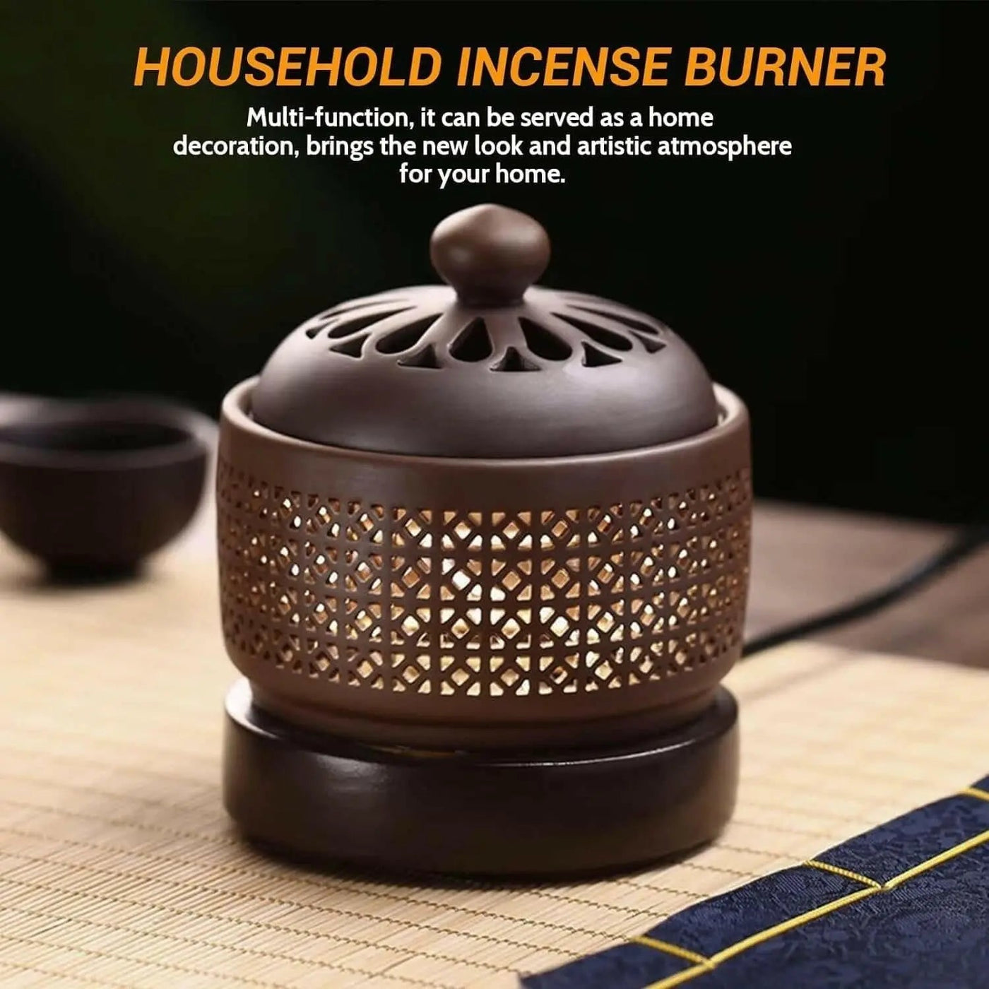 Ceramic Electric Incense Burner, Electronic Aroma Diffuser