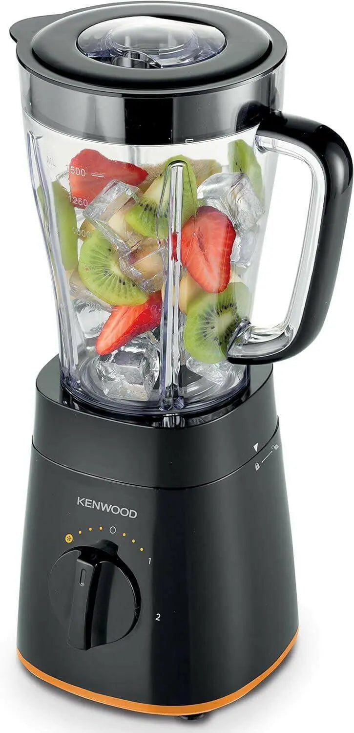 Kenwood Blender 500W Smoothie Blender/Smoothie Maker 1.5L With Multi Mill (Grinder/Chopper), Ice Crush Function Blp15.150Bk Black