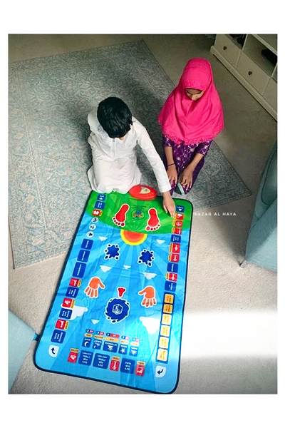 Smart Educational Salah Prayer Mat For Kids - Blue