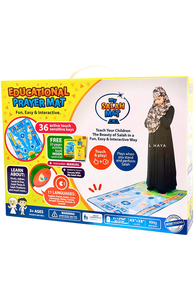 Smart Educational Salah Prayer Mat For Kids - Blue