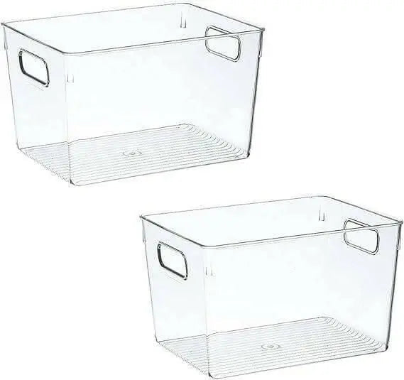 FCG Home - Clear Plastic Refrigerator Storage Organizer Bins