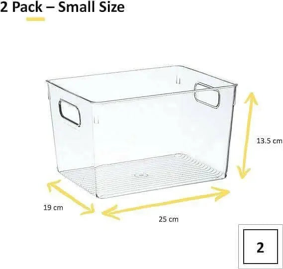 FCG Home - Clear Plastic Refrigerator Storage Organizer Bins