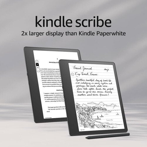 Amazon Kindle Scribe E-Reader 10.2-Inch Display With Basic Pen Or Premium Pen and Essential Bundle Option 16GB - Grey