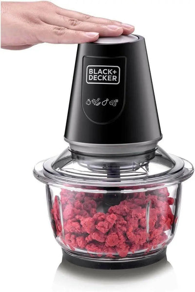 BLACK+DECKER 400W 1.2L Vertical Glass Chopper/Mincer XXL