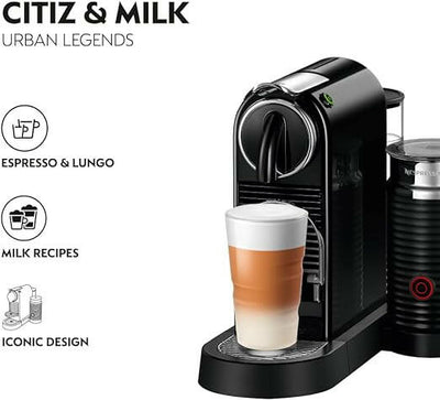 Nespresso Citiz And Milk Coffee Machine, Black, D123-ME-BK-NE