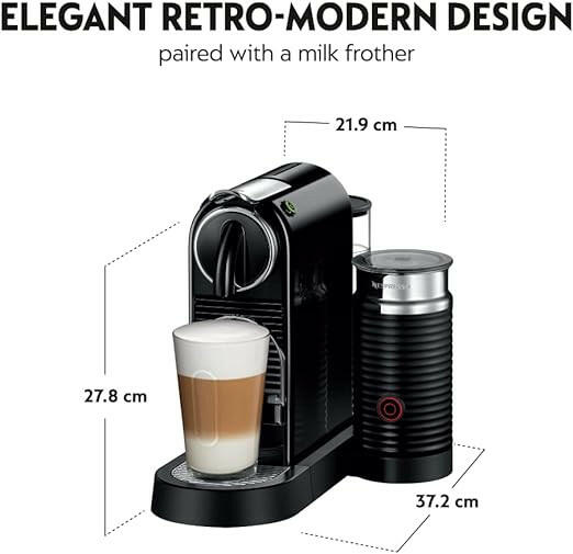 Nespresso Citiz And Milk Coffee Machine, Black, D123-ME-BK-NE