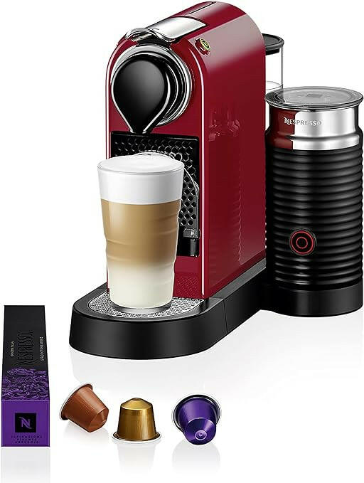 Nespresso Citiz And Milk Coffee Machine, Red, C123-ME-CR-NE