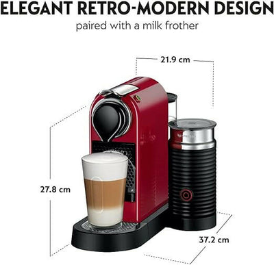 Nespresso Citiz And Milk Coffee Machine, Red, C123-ME-CR-NE