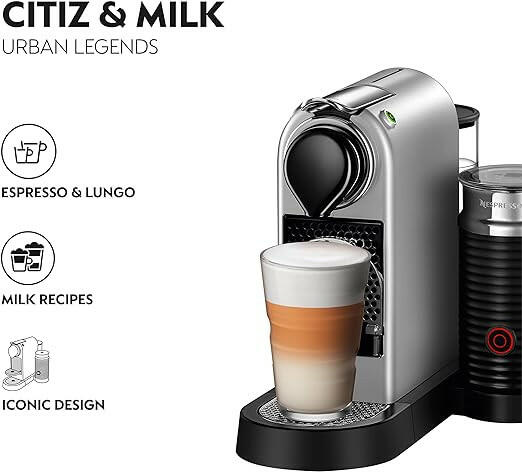 Nespresso Machine Nespresso Citiz And Milk Coffee Machine, Silver, C113-ME-SI-NE2