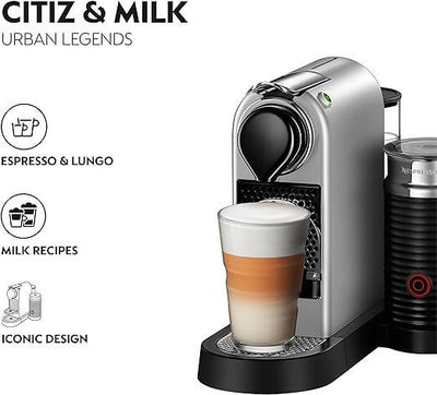 Nespresso Machine Nespresso Citiz And Milk Coffee Machine, Silver, C113-ME-SI-NE2