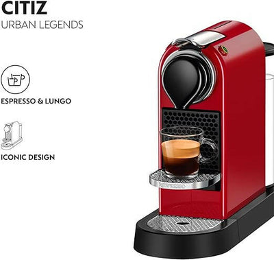 Nespresso Citiz Nespresso Machine Coffee Machine, Red, C113-ME-CR-NE