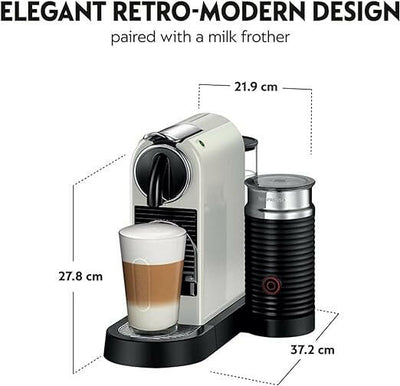 Nespresso Citiz and Milk Coffee Machine, White, D123-ME-WH-NE