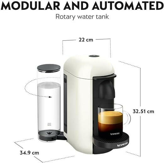 Nespresso Vertuo Plus Coffee Machine, White, GCB2-GB-WH